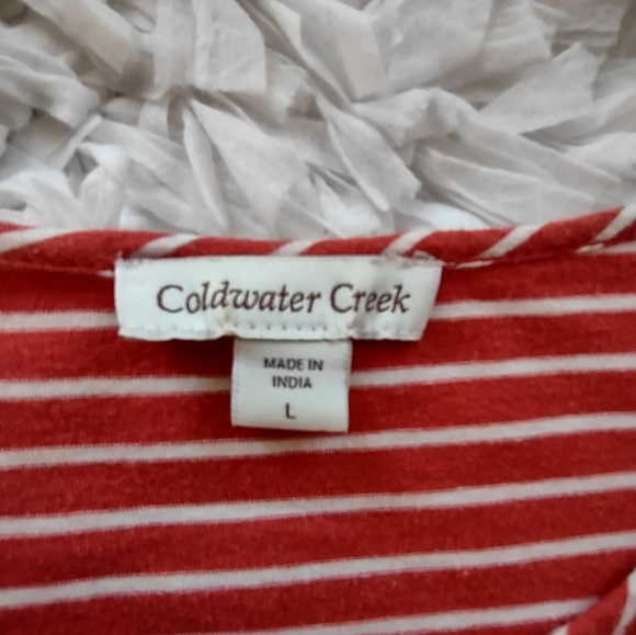 COLDWATER CREEK LARGE LONGSLEEVED STRIPED TOP - Picture 6 of 6